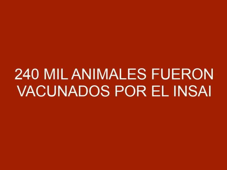 240 mil animales fueron vacunados por el INSAI