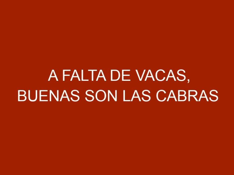 A falta de vacas, buenas son las cabras