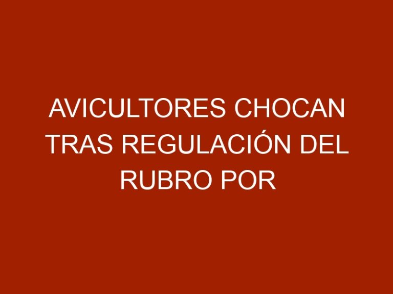 Avicultores chocan tras regulación del rubro por riesgo de producción