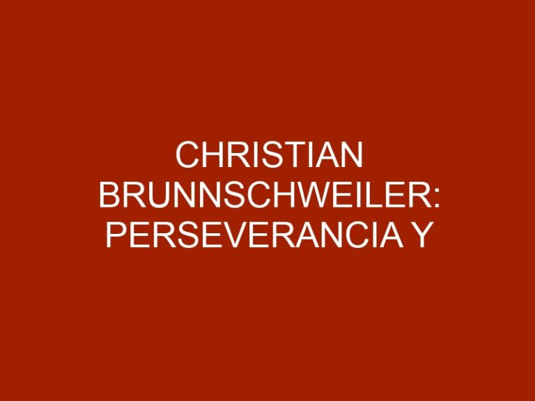 Christian Brunnschweiler: perseverancia y honestidad