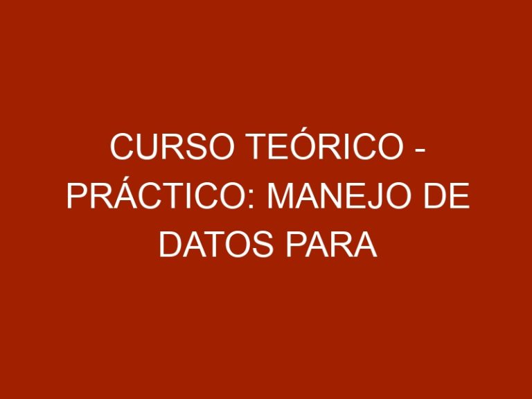 Curso Teórico – Práctico: Manejo de datos para la gestión de la producción porcina
