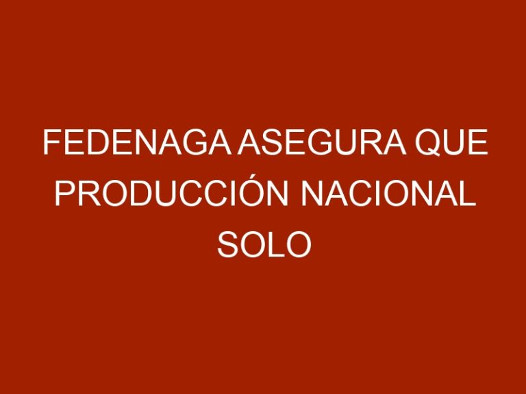 Fedenaga asegura que producción nacional solo cubre el 32% de la demanda