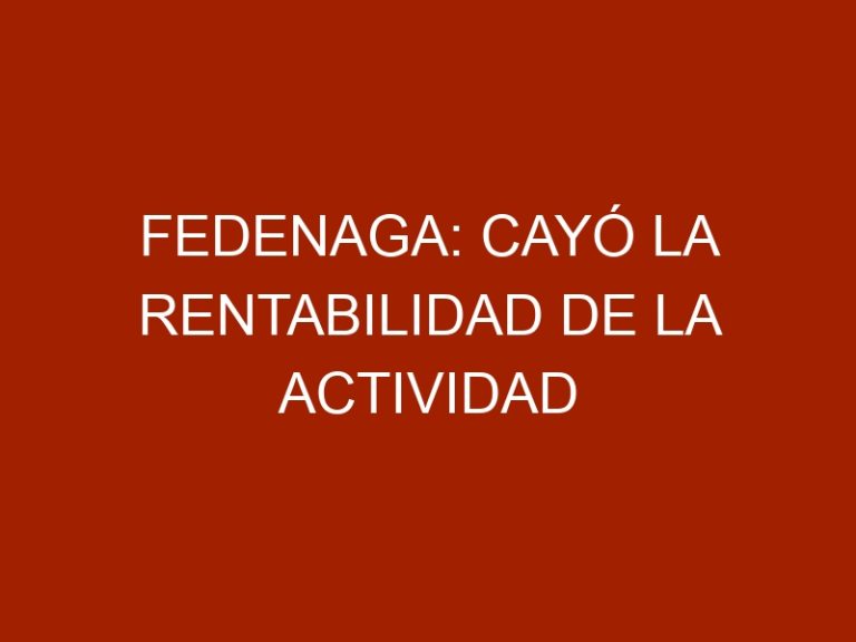 Fedenaga: Cayó la rentabilidad de la actividad ganadera