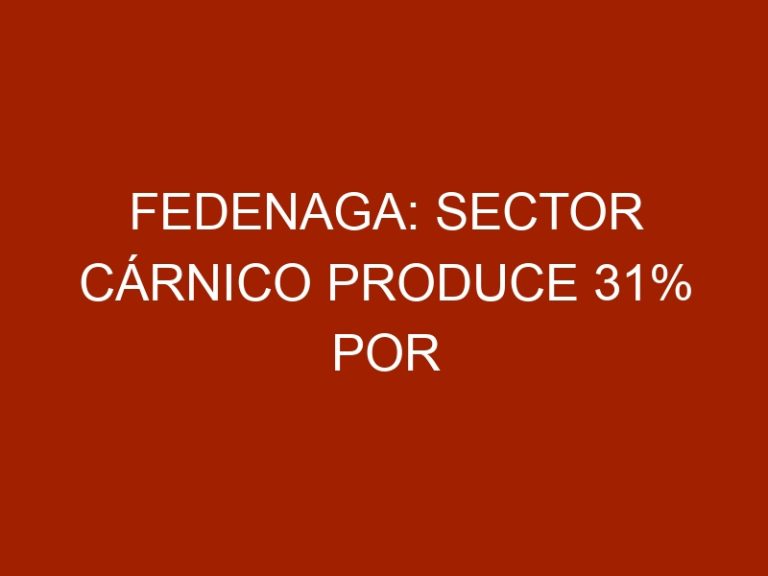 Fedenaga: Sector cárnico produce 31% por disminución de ventas