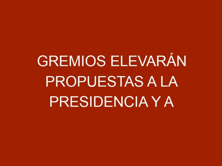 Gremios elevarán propuestas a la Presidencia y a la Asamblea Nacional para impulsar la producción