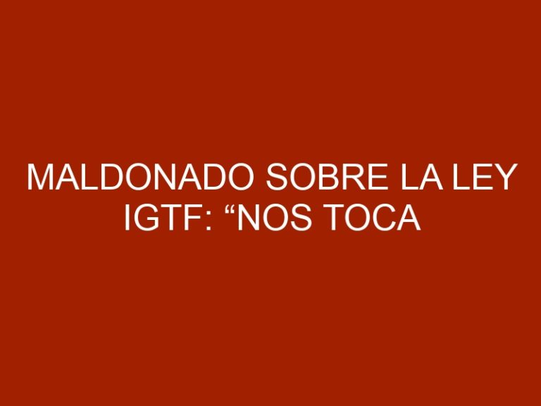 Maldonado sobre la Ley IGTF: “Nos toca desmenuzar la ley para aplicarla correctamente”