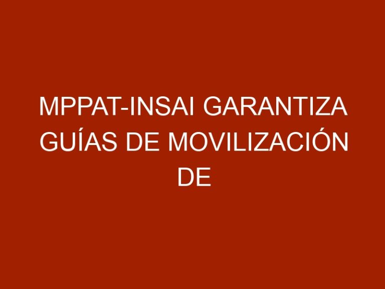 MPPAT-INSAI Garantiza Guías de Movilización de Alimentos en la Cuarentena Social por el Covid-19