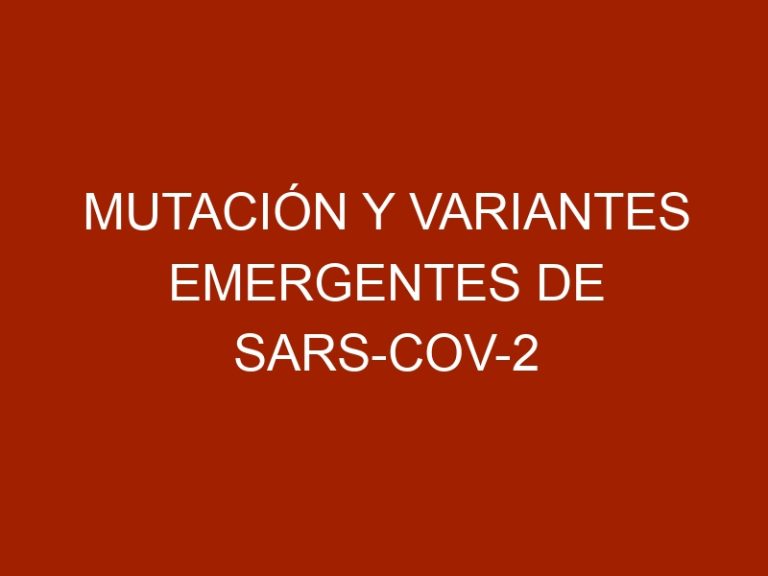 Mutación y variantes emergentes de SARS-CoV-2