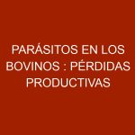 Parásitos en los Bovinos : Pérdidas productivas e impacto económico