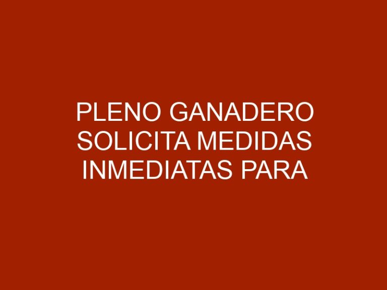 Pleno ganadero solicita medidas inmediatas para rescatar al sector