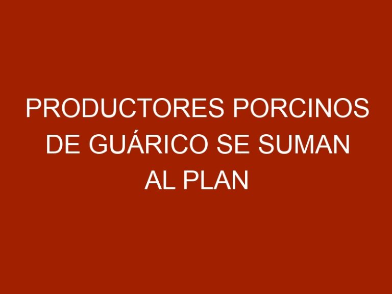 Productores porcinos de Guárico se suman al plan "Hagamos una Vaca"