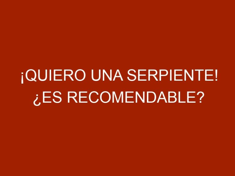 ¡Quiero una serpiente! ¿Es recomendable?