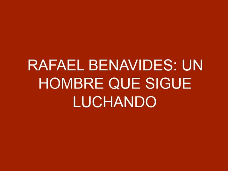 Rafael Benavides: Un hombre que sigue luchando por la industria animal