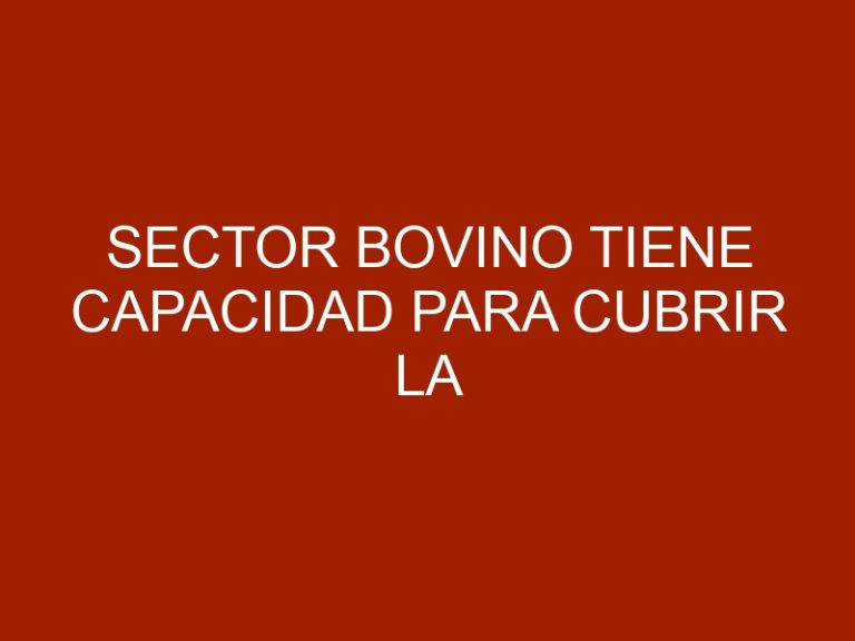 Sector bovino tiene capacidad para cubrir la mitad de la demanda nacional
