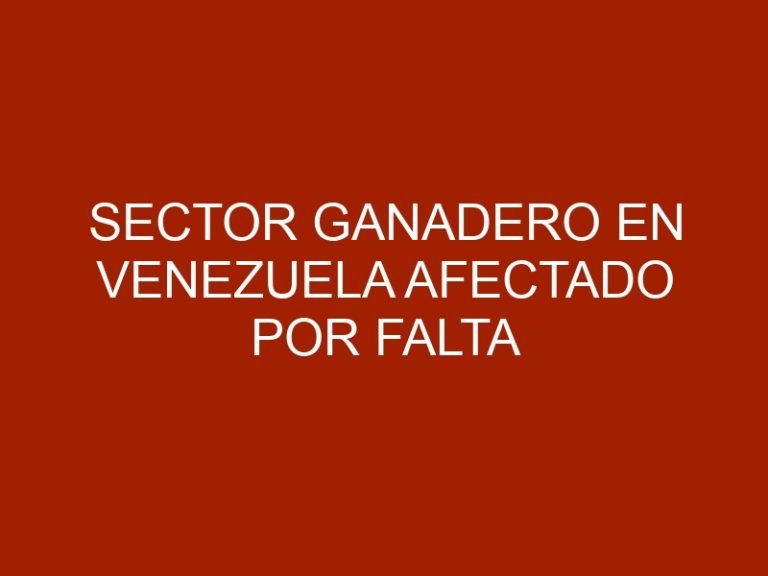 Sector ganadero en Venezuela afectado por falta de insumos