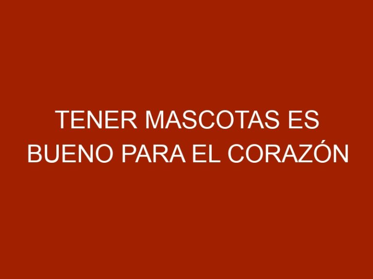 Tener mascotas es bueno para el corazón