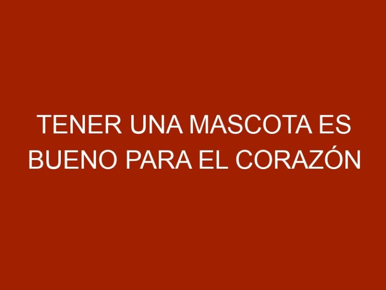 Tener una mascota es bueno para el corazón