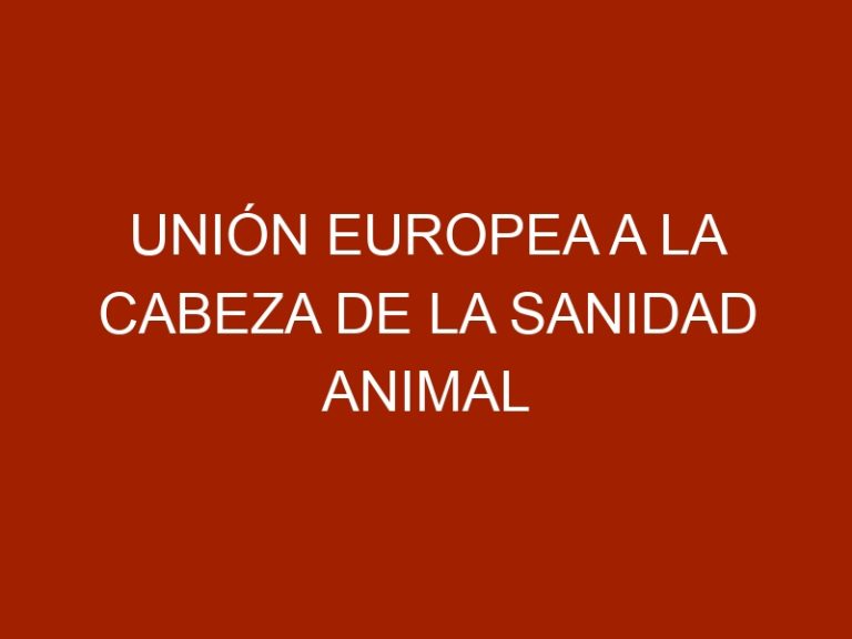 Unión Europea a la cabeza de la sanidad animal en el mundo